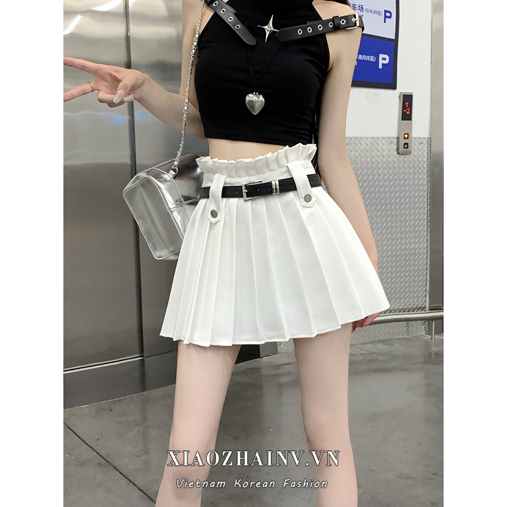 Xiaozhainv Chân Váy Chữ A Lưng Cao Xếp Ly Thời Trang Mùa Hè Cho Nữ