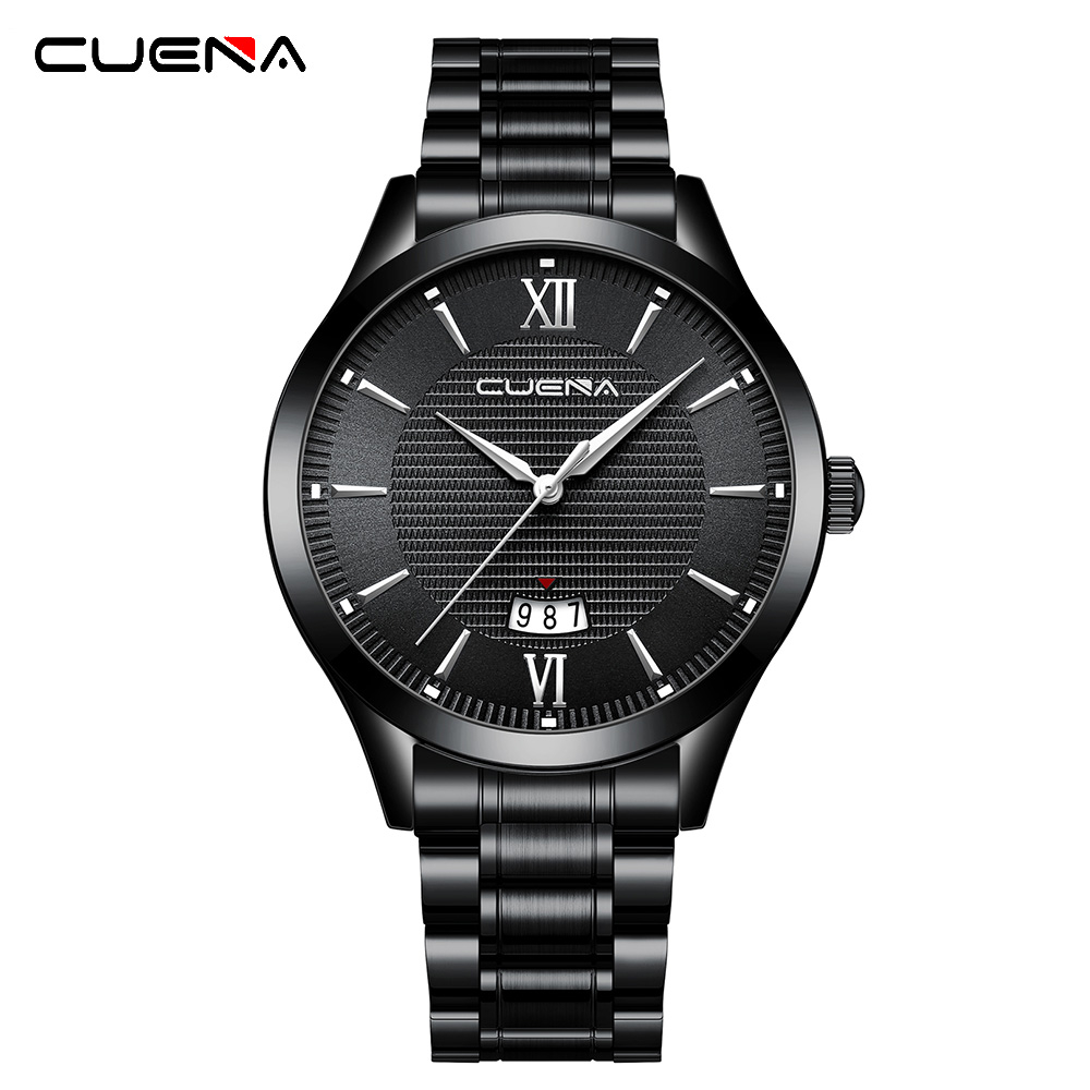 Đồng Hồ Quartz Chạy Kim CUENA Chất Liệu Thép Không Gỉ Chống Thấm Nước Thiết Kế Đơn Giản Thời Trang Cho Nam 6091