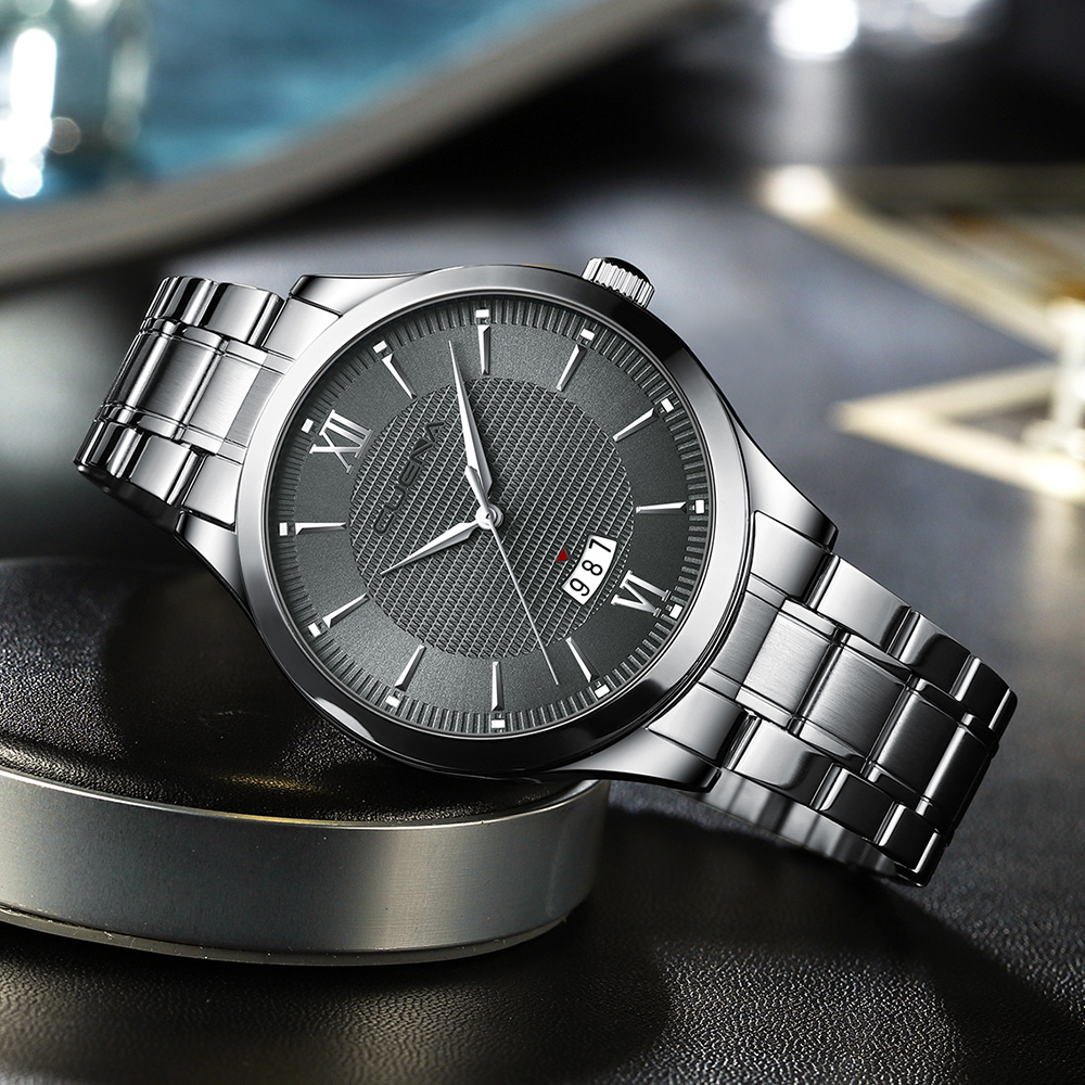 Đồng Hồ Quartz Chạy Kim CUENA Chất Liệu Thép Không Gỉ Chống Thấm Nước Thiết Kế Đơn Giản Thời Trang Cho Nam 6091