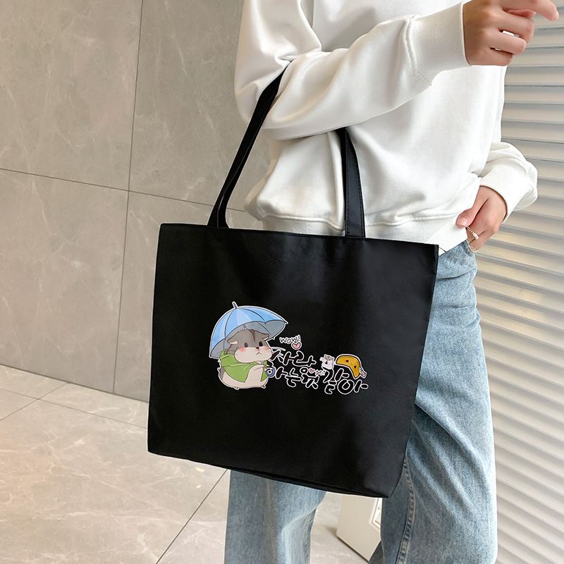Galancher Túi Xách canvas Cỡ Lớn In Họa Tiết Hoạt Hình Dễ Thương Cho Nữ