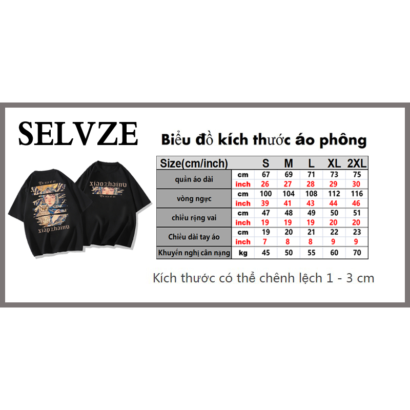 SELVZE Áo Thun cotton Tay Ngắn Dáng Rộng in Hình Độc Đáo Phong Cách hip hop Cổ Điển Thời Trang Cho Nam Và Nữ