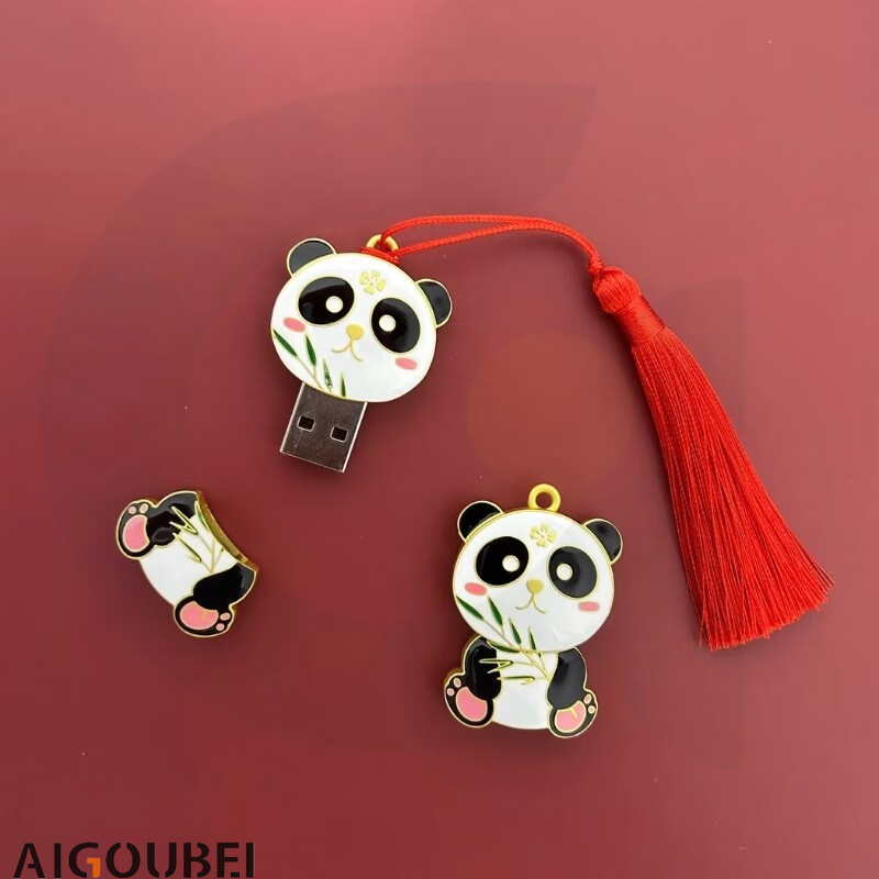 Ổ đĩa flash kim loại Bamboo Panda Mini Memory Stick Ổ đĩa ngón tay cái không thấm nước di động USB 2.0 1GB 2GB 4GB 8GB 16GB 32GB 64GB 128GB 2TB