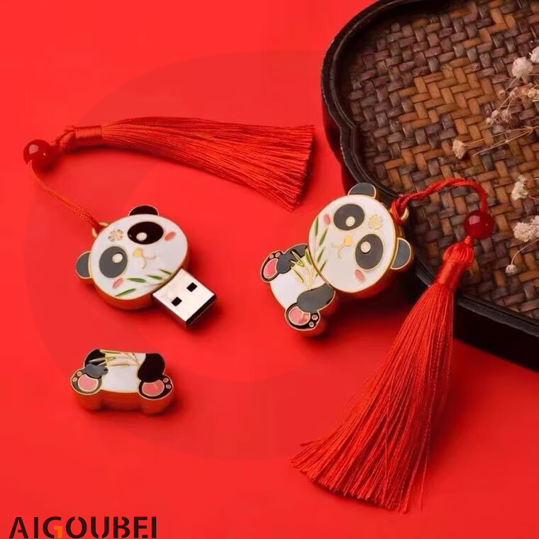 Ổ đĩa flash kim loại Bamboo Panda Mini Memory Stick Ổ đĩa ngón tay cái không thấm nước di động USB 2.0 1GB 2GB 4GB 8GB 16GB 32GB 64GB 128GB 2TB