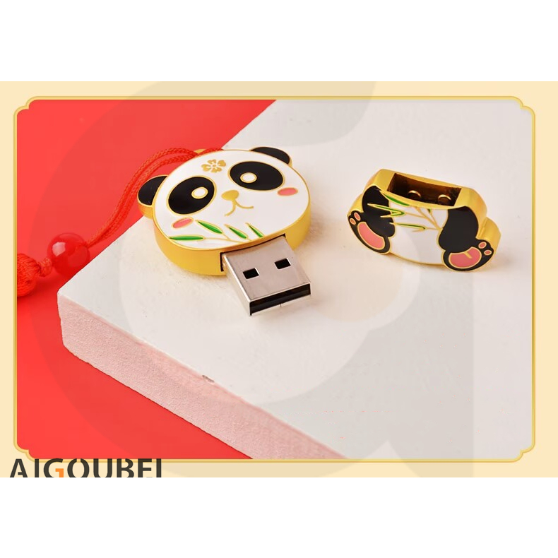 Ổ đĩa flash kim loại Bamboo Panda Mini Memory Stick Ổ đĩa ngón tay cái không thấm nước di động USB 2.0 1GB 2GB 4GB 8GB 16GB 32GB 64GB 128GB 2TB