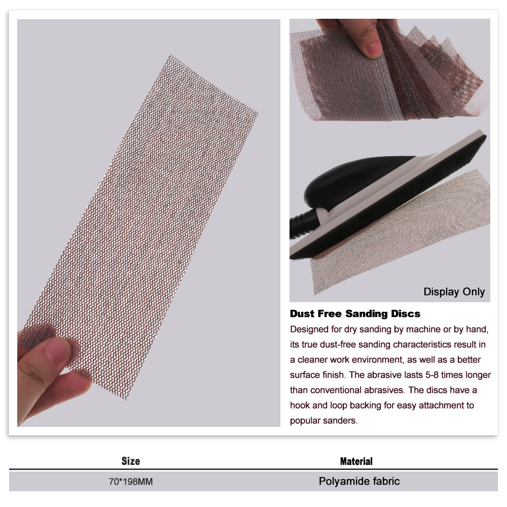 1 cái 70 * 198mm đĩa nhám lưới grit hook & loop giấy nhám mài mòn