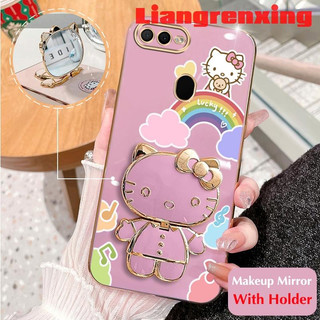 ốp lưng Ốp Điện Thoại Silicon Chống Sốc Gắn Kèm Gương Trang Điểm Hình Mèo Hello Kitty Cho OPPO a5s OPPO a12 OPPO a7 OPPO a3s OPPO a12e OPPO F9 DDXKT01 viền vuông cute