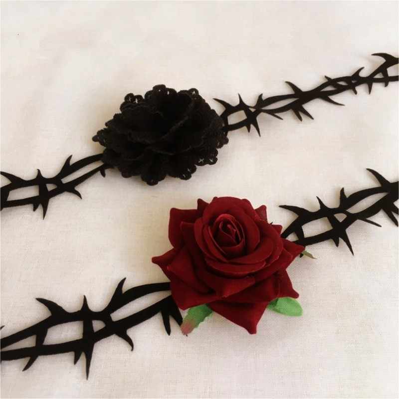 Vòng Cổ choker Hình Hoa Hồng Phong Cách punk Cá Tính