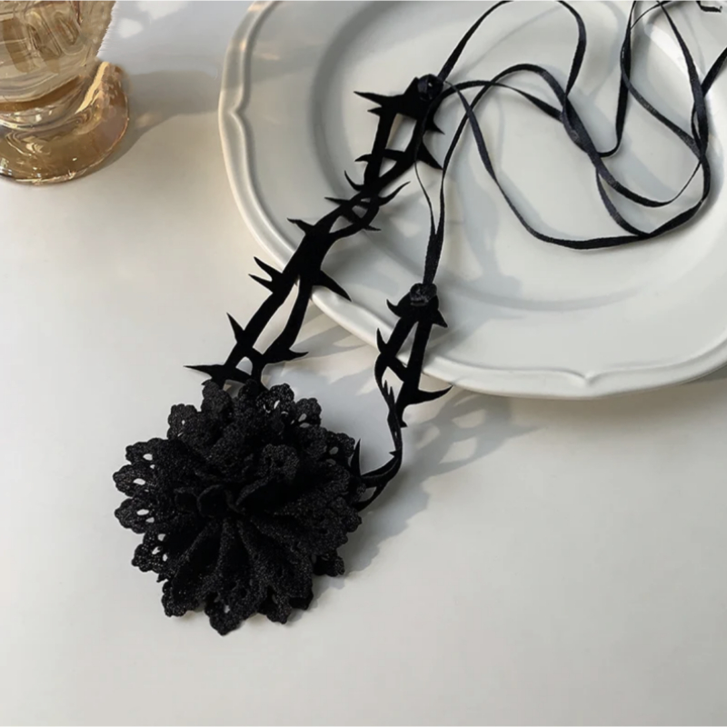 Vòng Cổ choker Hình Hoa Hồng Phong Cách punk Cá Tính