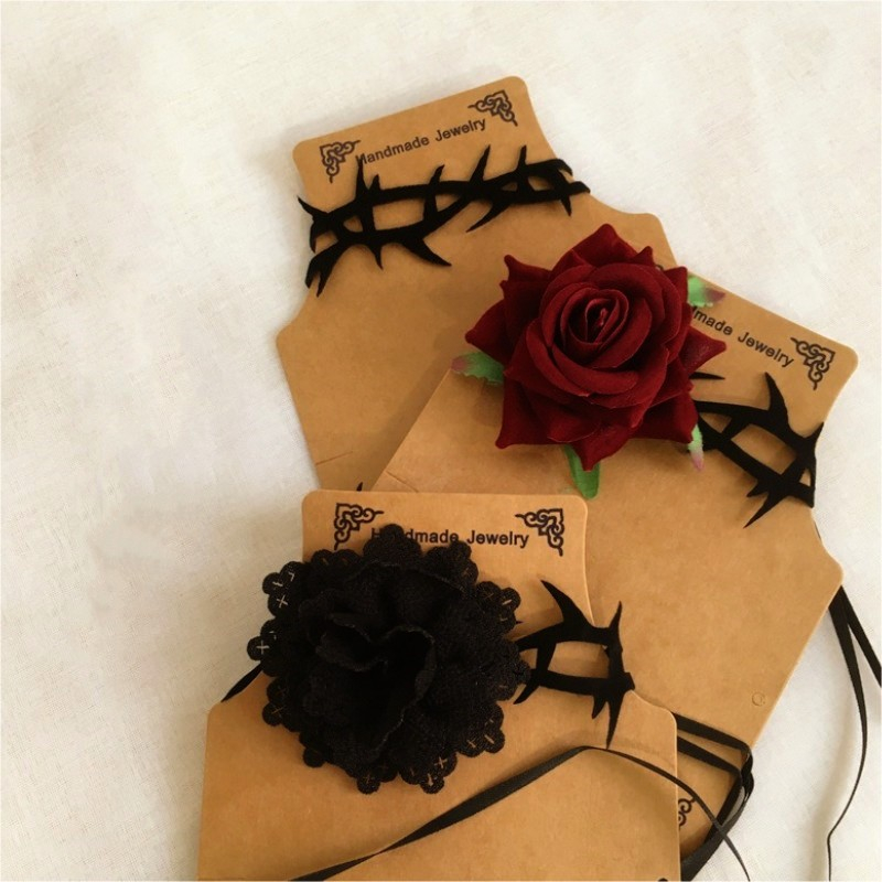Vòng Cổ choker Hình Hoa Hồng Phong Cách punk Cá Tính
