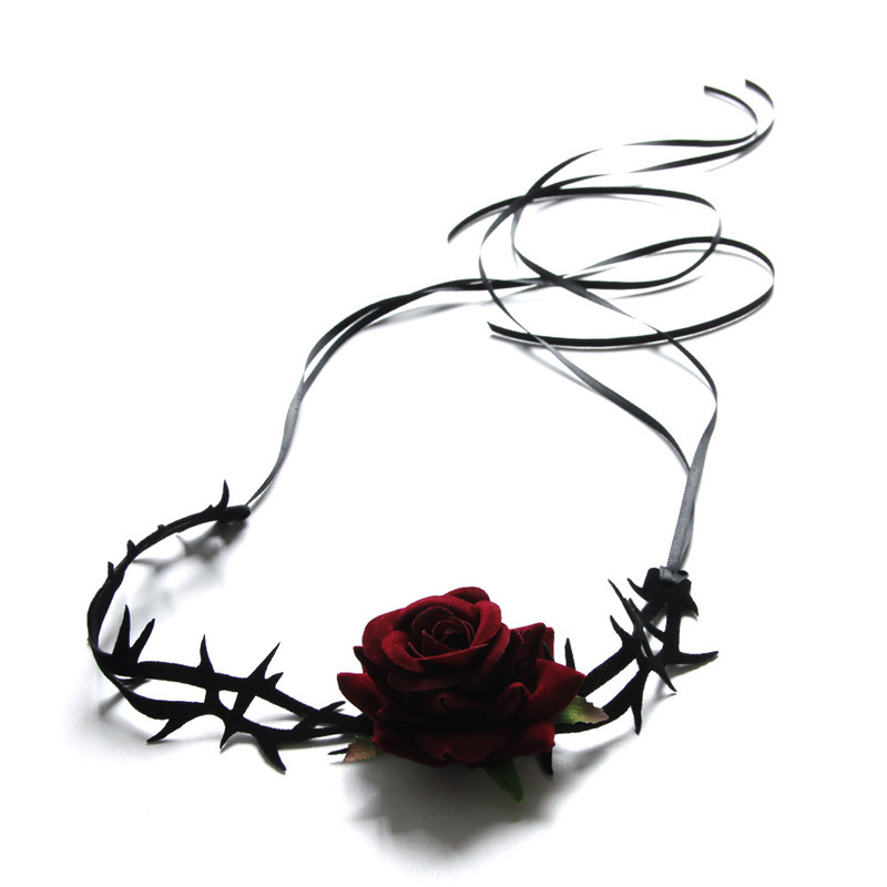 Vòng Cổ choker Hình Hoa Hồng Phong Cách punk Cá Tính