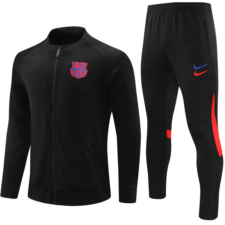 Áo Khoác Đá Banh Tay Dài Có Khóa Kéo Màu Xanh / Đen Size 23-24 Barcelona Thời Trang Cho Nam Giới Tỉ Lệ 1: 1