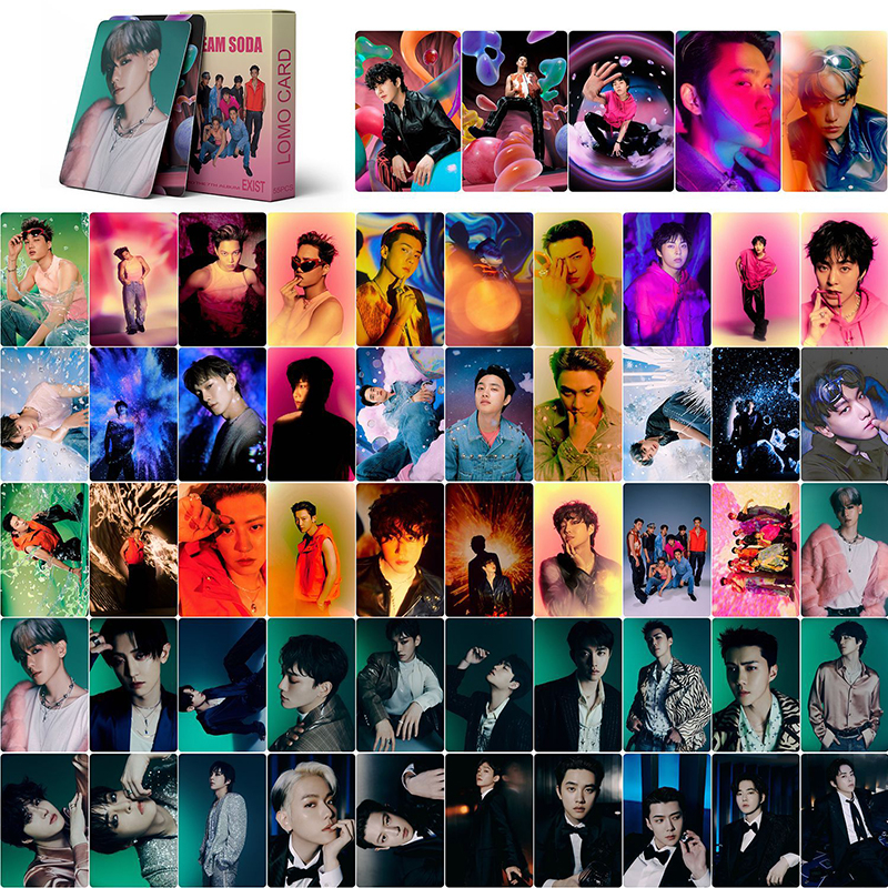 EXO Card Set 54 Tấm Thẻ Ảnh EXIST CREAM SODA Kpop Lomo Card Hình Nhóm Nhạc