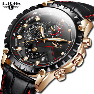 Đồng hồ nam LIGE 8921 Đồng hồ nam Dây da cao cấp chống thấm nước