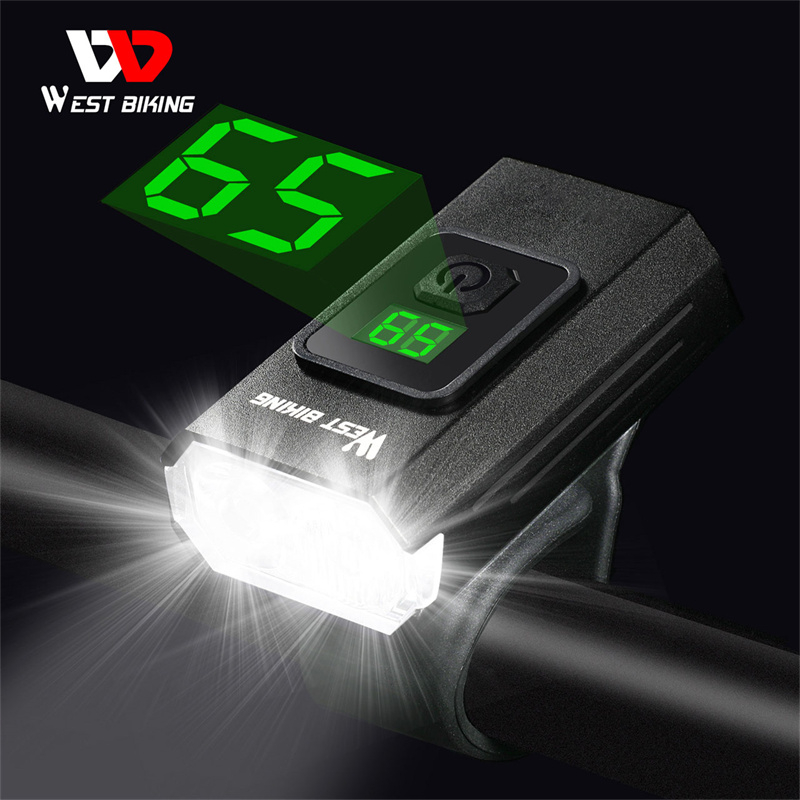 WEST BIKING Bộ Đèn Pha Led Thông Minh 350 Lumens Có Thể Sạc Lại Usb 1500mah Cho Xe Đạp