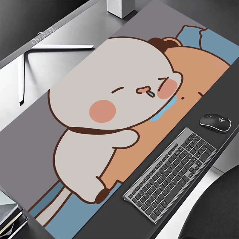 Thảm Lót Chuột Và Bàn Phím Máy Tính Bằng Cao Su Mềm Tự Nhiên Hình Gấu Trúc / Mèo Dễ Thương XL HD Bubu Dudu XXL Playmat