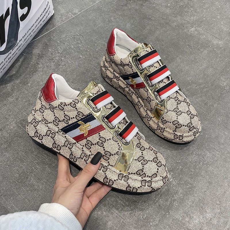 Giày Thể Thao Đế Dày Tăng Chiều Cao 4cm Thêu Hình Ong Nhỏ Thời Trang Xuân Thu Cho Nữ