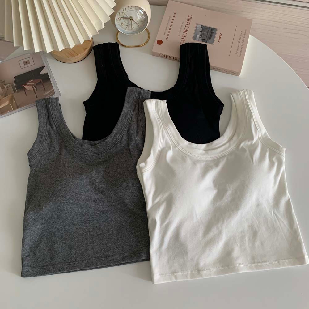 NUZIRO Áo Tank Top Sát Nách Có Đệm Ngực Thời Trang Mùa Hè Cho Nữ