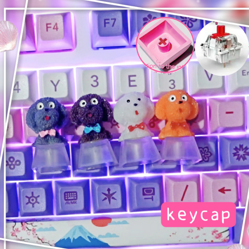 Nút Bàn Phím Cơ Trong Suốt Hình Gấu Teddy Dễ Thương