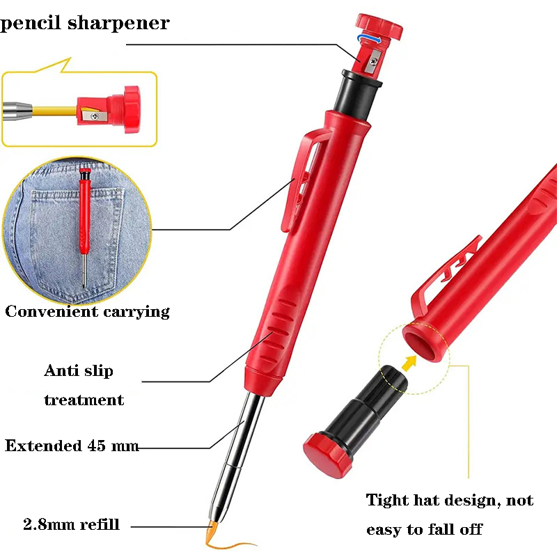 Bút Đánh Dấu Mực Graphite Đầu Dài Bằng Kim Loại Chuyên Dụng Làm Đồ Gỗ