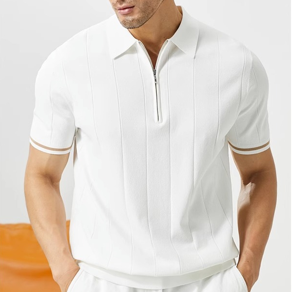 Áo Thun POLO Dệt Kim Tay Ngắn Thoáng Khí Chống Nhăn Size M-3XL Phong Cách Doanh Nhân Cho Nam