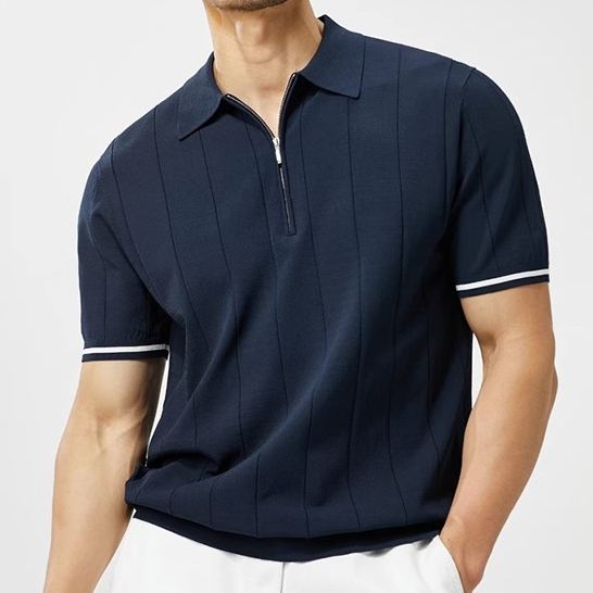 Áo Thun POLO Dệt Kim Tay Ngắn Thoáng Khí Chống Nhăn Size M-3XL Phong Cách Doanh Nhân Cho Nam