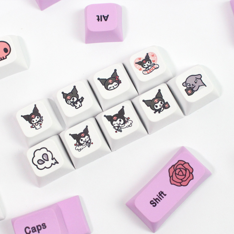 KUROMI Theme Keycap 130-Key XDA Profile PBT Key Cap cho Bàn phím cơ DIY