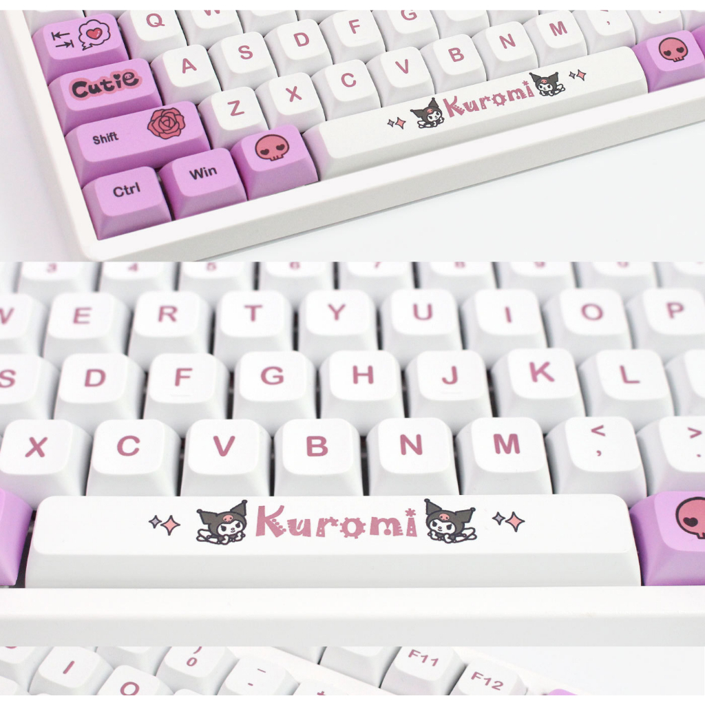 KUROMI Theme Keycap 130-Key XDA Profile PBT Key Cap cho Bàn phím cơ DIY