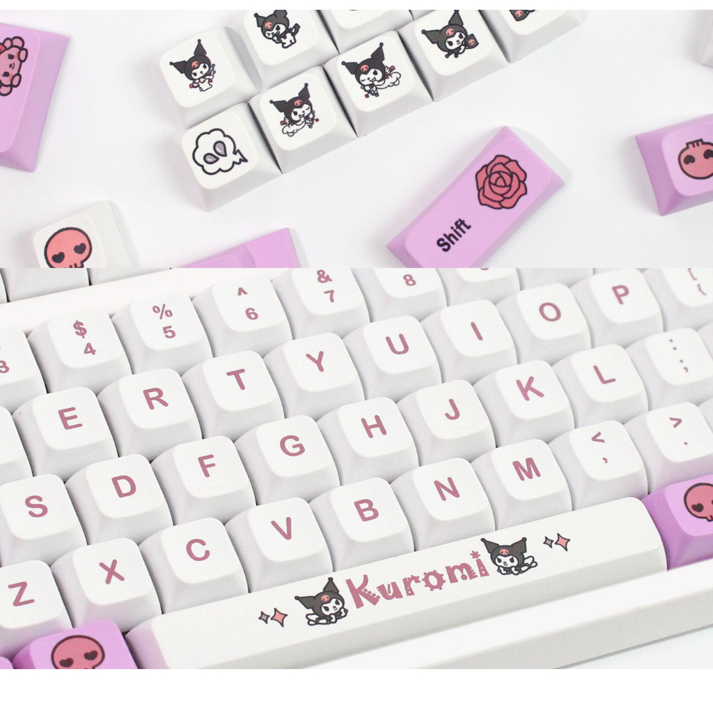 KUROMI Theme Keycap 130-Key XDA Profile PBT Key Cap cho Bàn phím cơ DIY