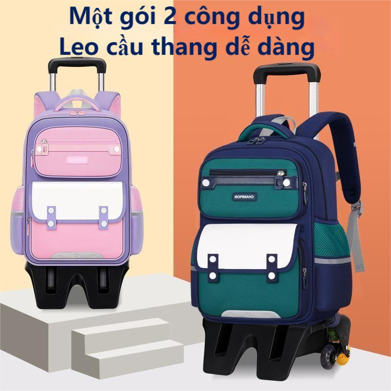 Ba Lô Leo Núi Có Bánh Xe Kéo Kích Cỡ Lớn Thời Trang Dành Cho Bé Lớp 3-6