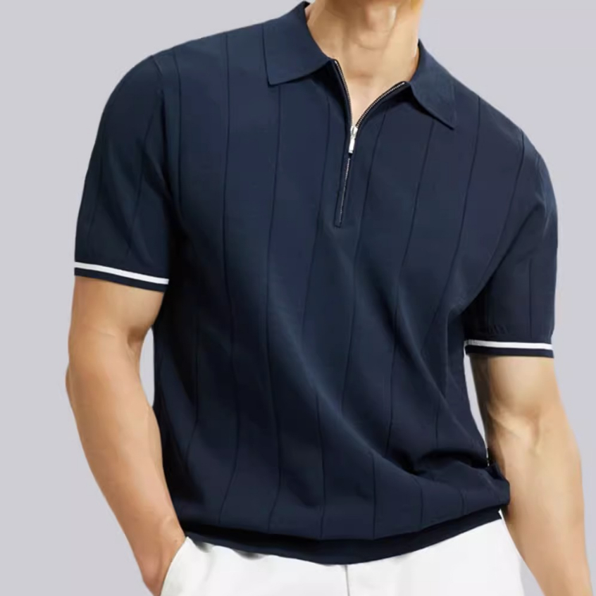 Áo Thun POLO Dệt Kim Tay Ngắn Thoáng Khí Chống Nhăn Size M-3XL Phong Cách Doanh Nhân Cho Nam
