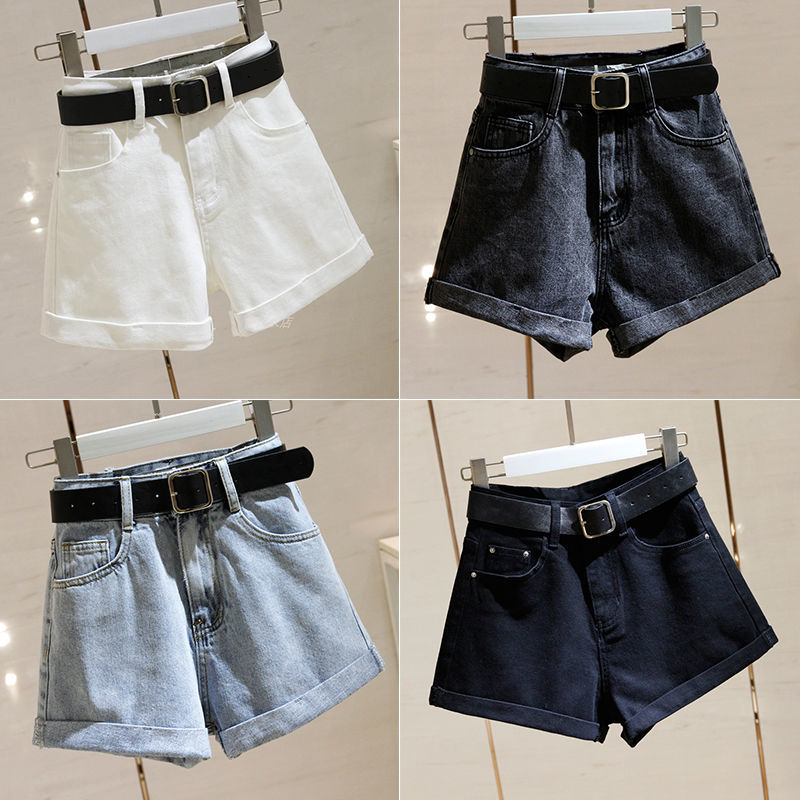 Quần Short Jeans Lưng Cao Ống Rộng Phong Cách Hàn Quốc Cho Nữ