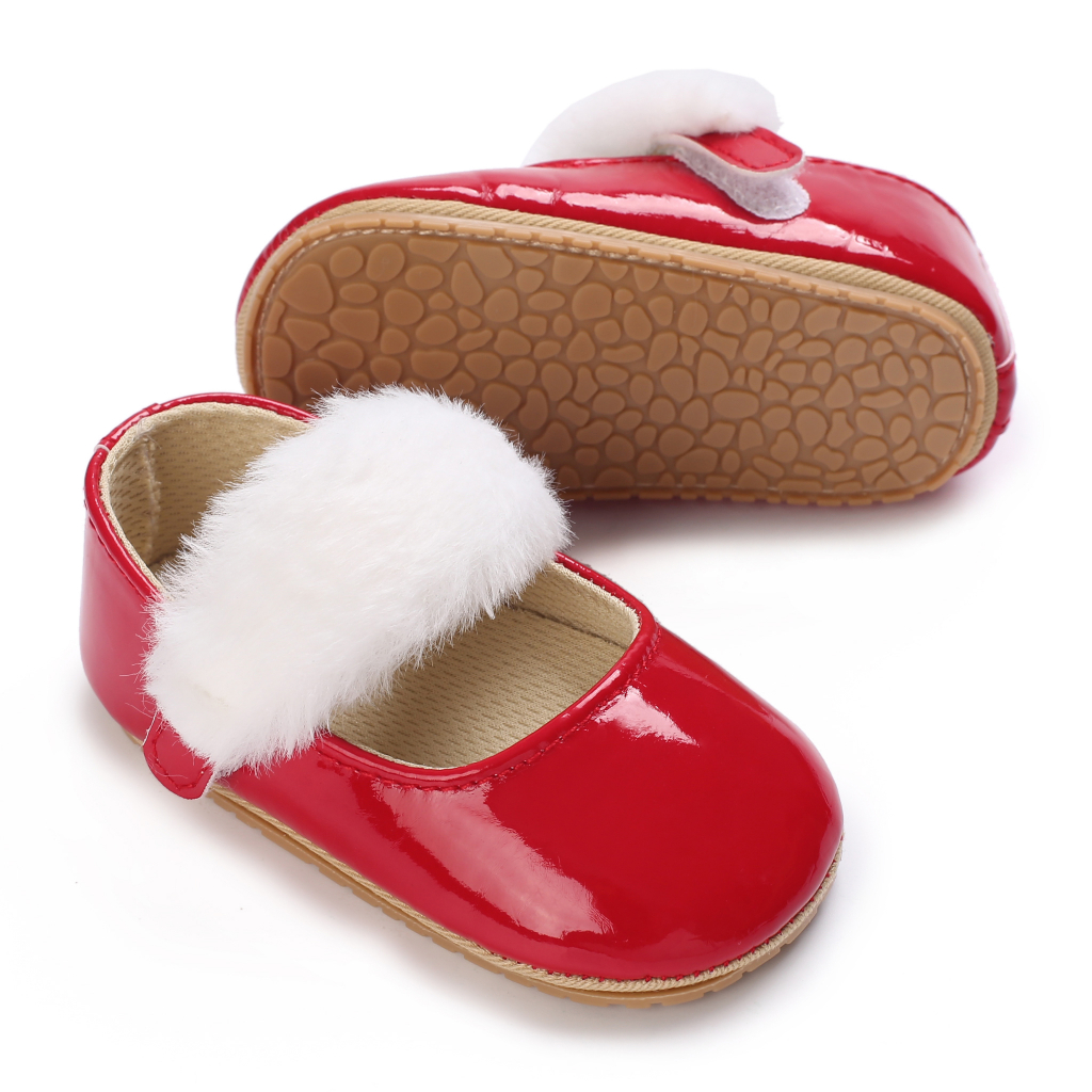 Giày búp bê VALEN SINA đế mềm màu trơn đính nơ thời trang xuân thu cho bé gái 0-18 tháng tuổi