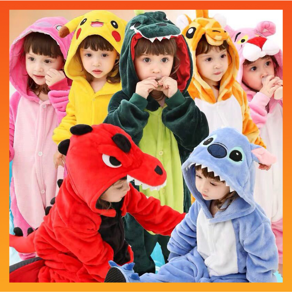 Bộ Đồ Ngủ Liền Thân Hình Khủng Long / Pikachu / Gấu Trúc / Kỳ Lân Dễ