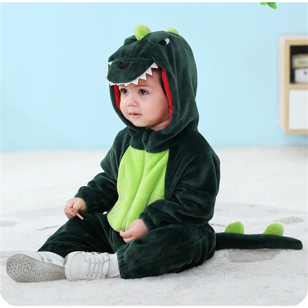 Bộ Áo Liền Quần Hóa Trang Khủng Long / Kỳ Lân / Bò Sữa Hoạt Hình Dễ Thương Cho Bé