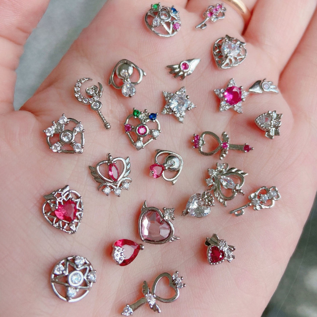 Phụ Kiện Đính Trang Trí Móng Tay Hình Thủy Thủ Mặt Trăng 3D DIY