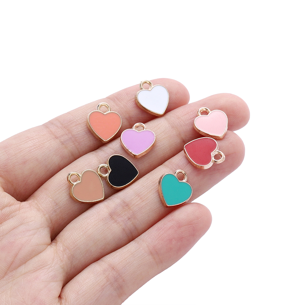 Set 5 Mặt Dây Chuyền Hình Trái Tim Bằng Hợp Kim kunkka 10.3 * 12mm