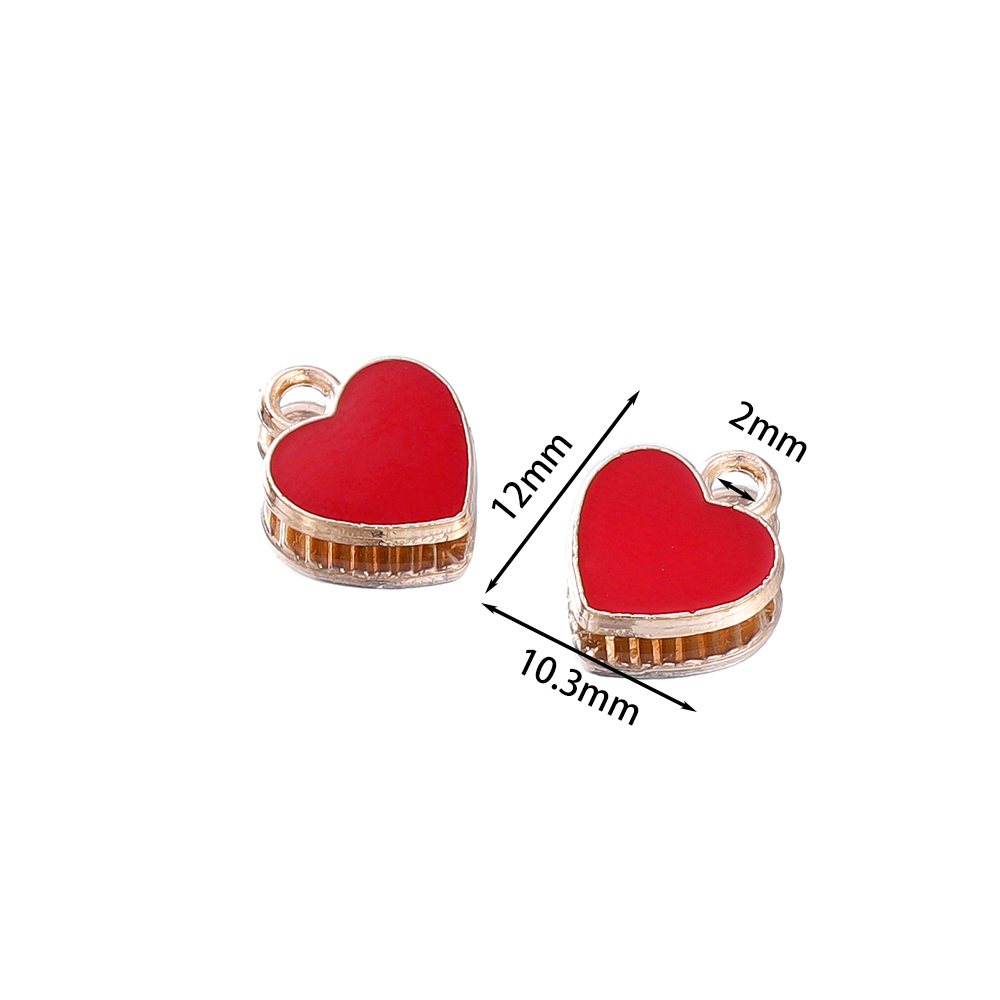 Set 5 Mặt Dây Chuyền Hình Trái Tim Bằng Hợp Kim kunkka 10.3 * 12mm