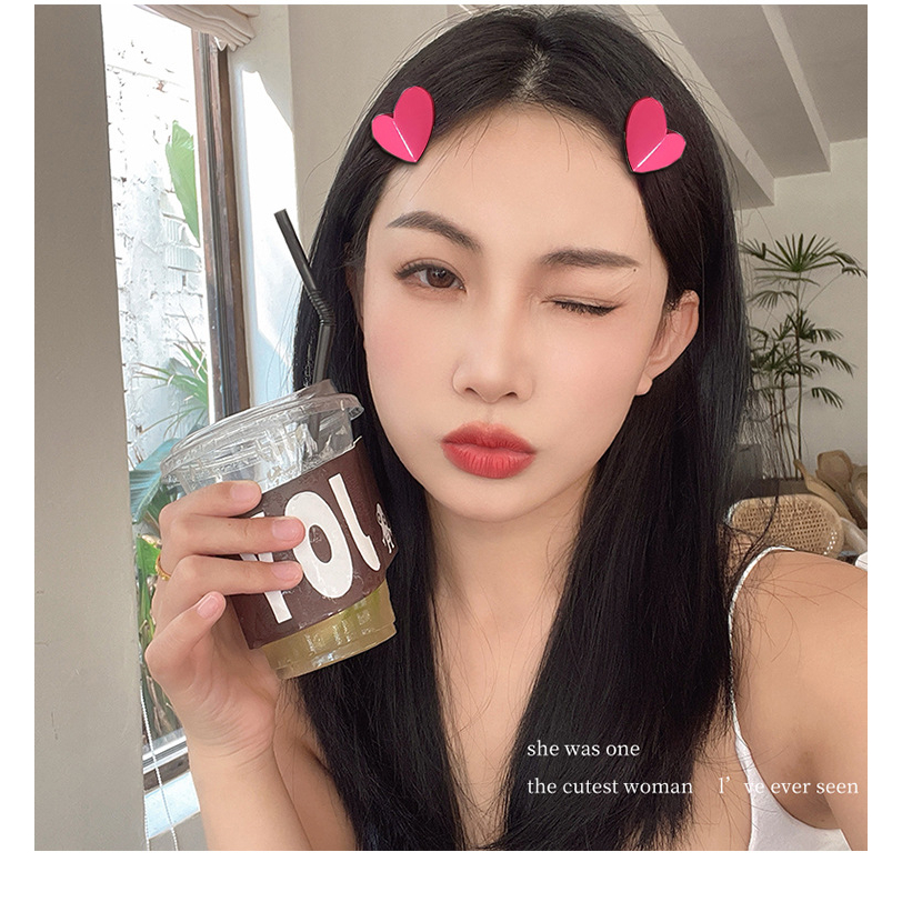 Kẹp Tóc Bảy Mảnh dopamine y2k Đính Đá rhinestone Hình Chữ love