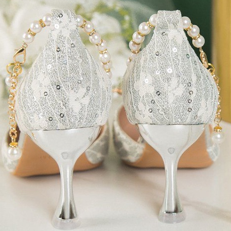 Giày Cao Gót Đính Pha Lê Màu Bạc Thiết Kế Mới Thời Trang Dành Cho Năm 2023