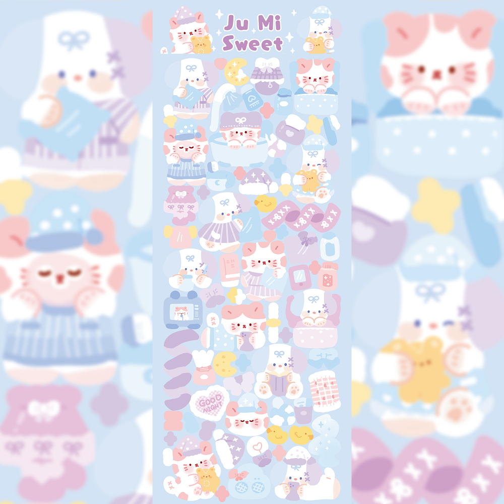 Kawaii dễ thương laser phim hoạt hình động vật dán tiệc cho bé gái sổ tay văn phòng phẩm ảnh ngôi sao thẻ điện thoại sổ lưu niệm tự làm nhãn dán trang trí