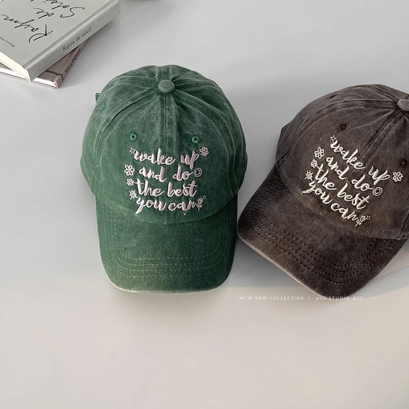 Mũ Lưỡi Trai Cotton Màu Trắng In Chữ Phong Cách Hàn Quốc Thời Trang Mùa Hè Cho Nam Và Nữ