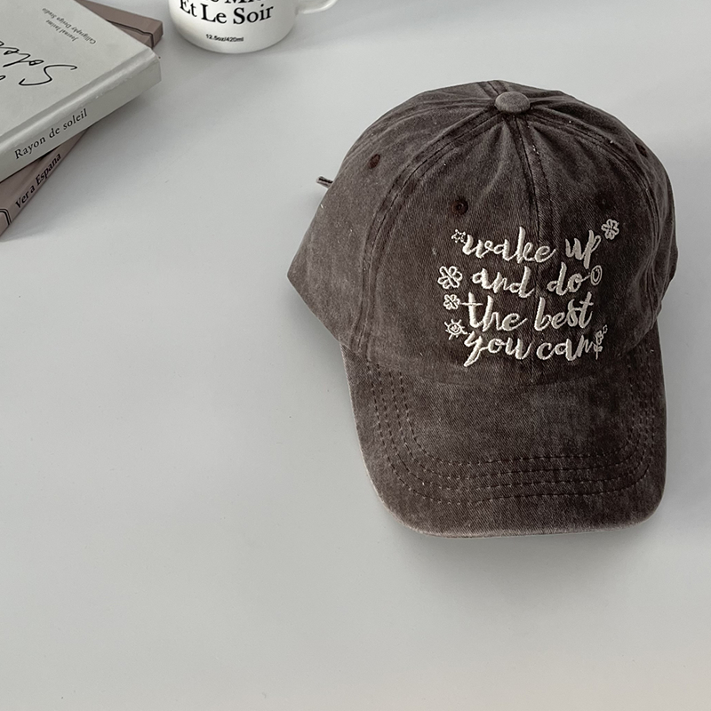 Mũ Lưỡi Trai Cotton Màu Trắng In Chữ Phong Cách Hàn Quốc Thời Trang Mùa Hè Cho Nam Và Nữ