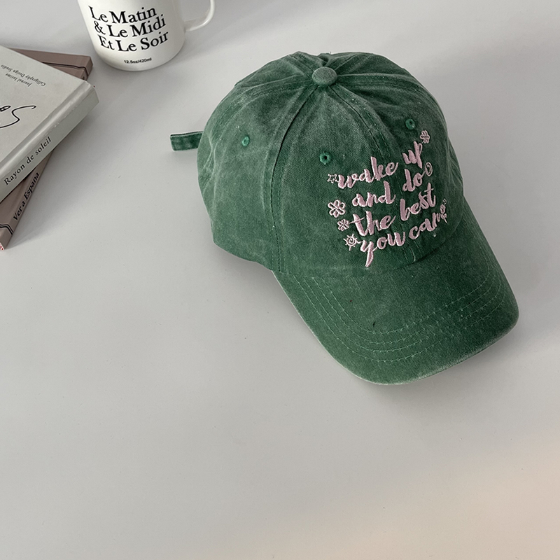 Mũ Lưỡi Trai Cotton Màu Trắng In Chữ Phong Cách Hàn Quốc Thời Trang Mùa Hè Cho Nam Và Nữ