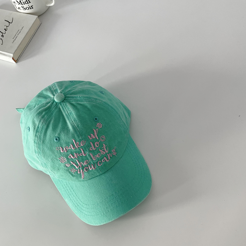 Mũ Lưỡi Trai Cotton Màu Trắng In Chữ Phong Cách Hàn Quốc Thời Trang Mùa Hè Cho Nam Và Nữ