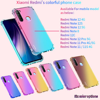 Redmi Note 8 Note12 4G 12S 12 12C Note 11 12 Pro 5G 11S Vỏ Silicon Mềm Cầu Vồng Túi Khí Chống Sốc Điện Thoại Nhẹ