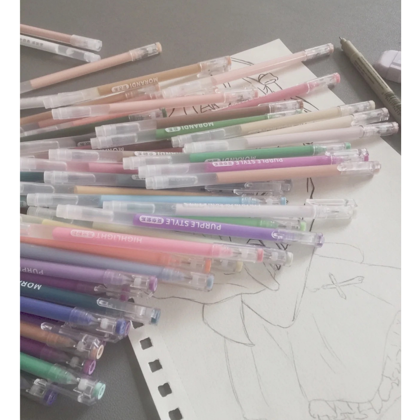 Giày Ohayaa Ohayaas Năng Động Thời Trang | Set 63 Bút Morandi Mềm Mượt Màu Xanh Dương Trái Cây