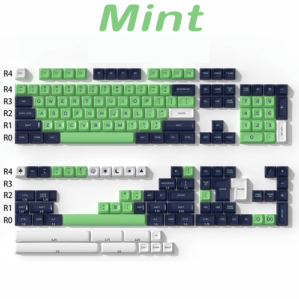 Mint keycaps SA profile  doubleshot ABS keycap 61/64/68/84/87/96/980/104/108