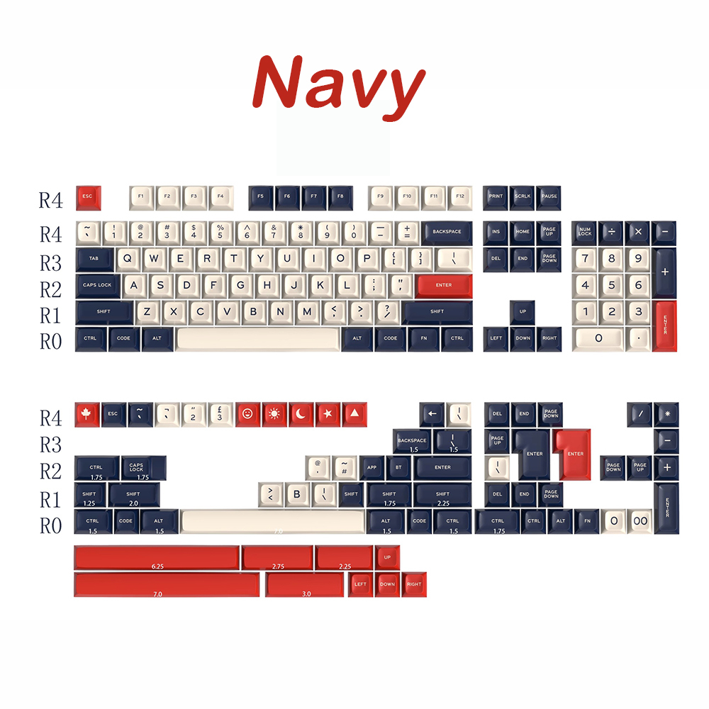 Navy keycaps  SA profile doubleshot ABS keycap 61/64/68/84/87/96/980/104/108