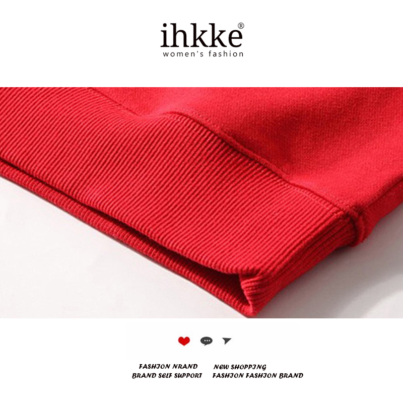 ihkke Áo sweater Nữ Tay Dài Cổ Tròn Hở Vai Màu Hồng Thời Trang Gấu Đậu dopamine Mỏng Cao Cấp Ngọt Ngào Siêu Tốt