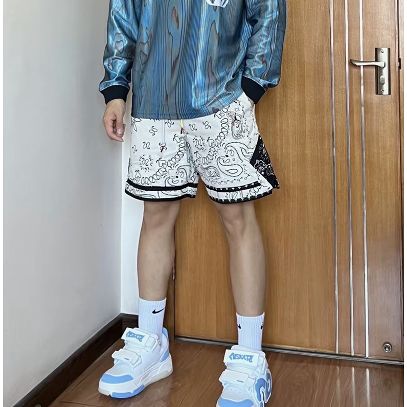 Quần Short Nam Lưng Thun Dây Rút In Họa Tiết Hoa Mới